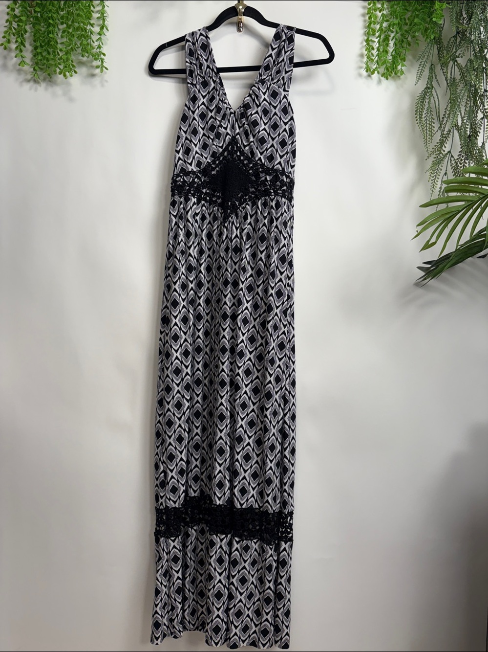Style & Co. Black and White Patterned Maxi Dress